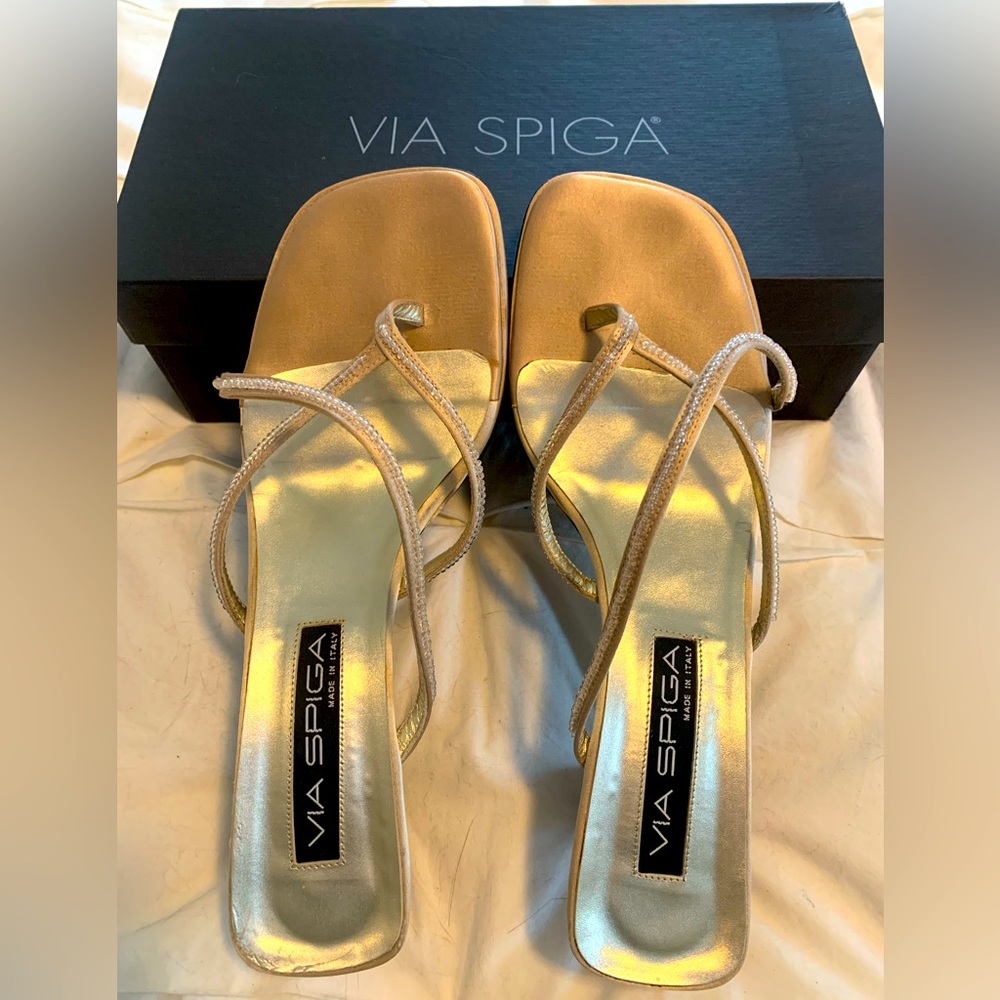 VIA SPIGA champagne heels, Boemia, size 9